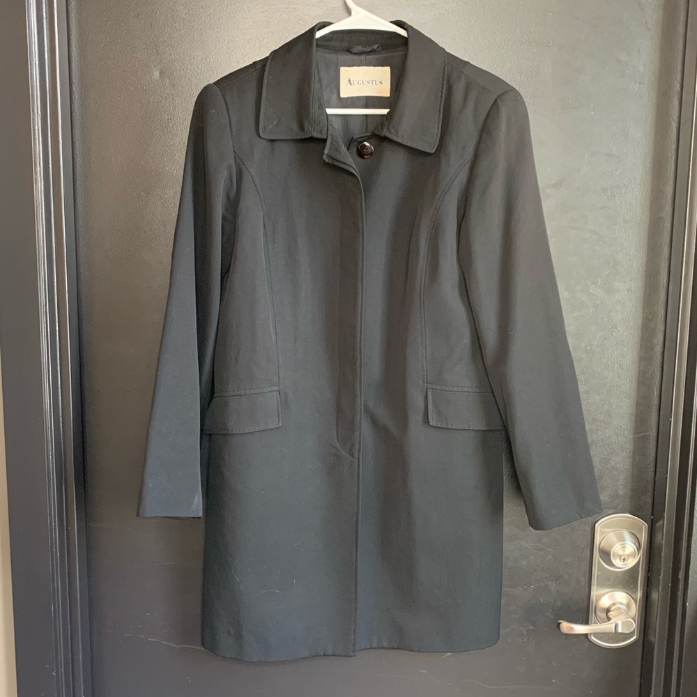 Augustus Wool Black Coat Womens Medium Classic Luxury Oversize